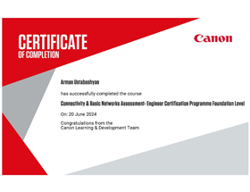 our team certificate