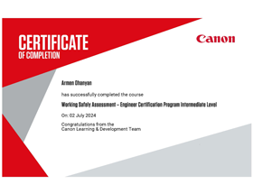 our team certificate